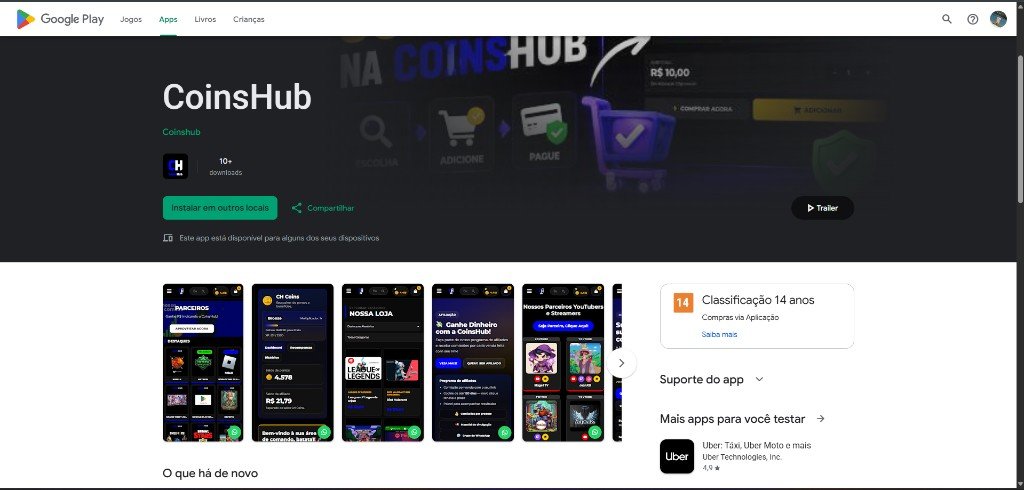 App CoinsHub na Google Play