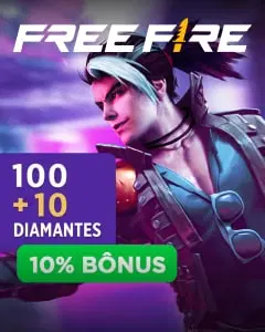 Free Fire - Garena 100 diamantes + 10% Bônus R$4,49