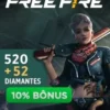 Free Fire - Garena 520 diamantes + 10% Bônus - R$20,99