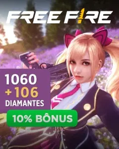 Free Fire - Garena 1.060 diamantes + 10% Bônus - R$44,99