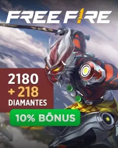 Free Fire - Garena 2.180 diamantes + 10% Bônus - R$87,99